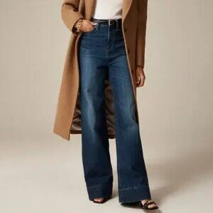 J. Crew Denim Trouser 1996 Semi-Stretch Resin Rinse Wide Leg Jeans Size 34 CC566